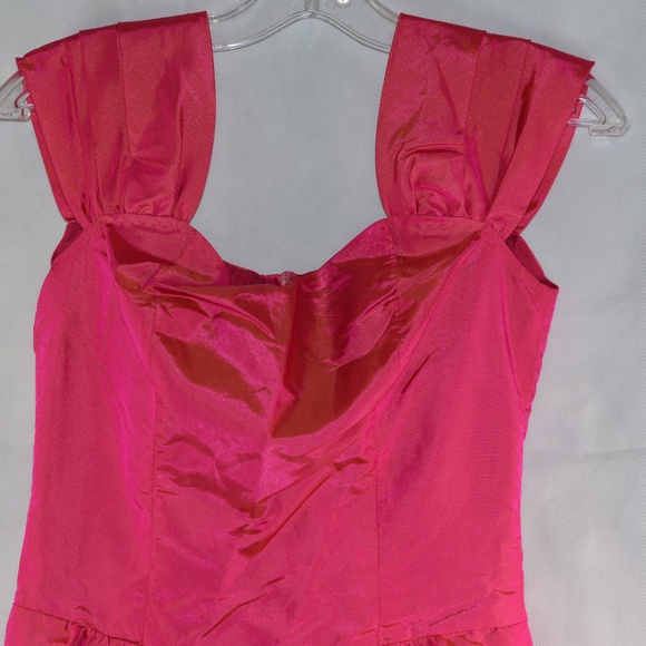 Pink Taffeta type Shift Dress SZ S - Picture 5 of 7